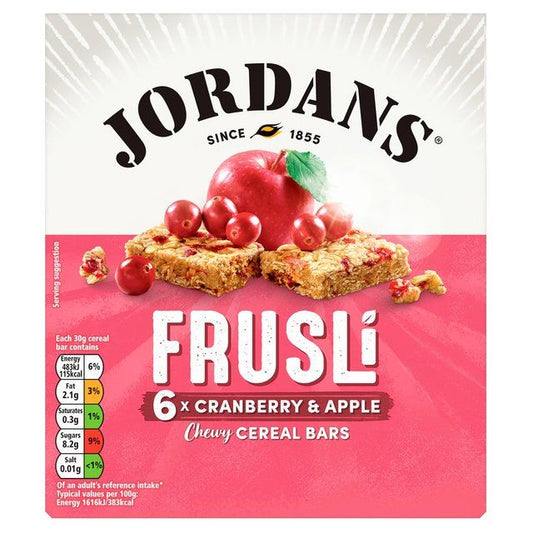 Jordans Cranberry & Apple Frusli Cereal Bars   6 x 30g