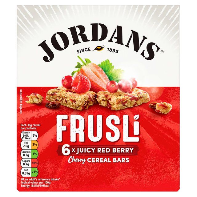 Jordans Red Berries Frusli Μπάρες Δημητριακών 6 x 30γρ