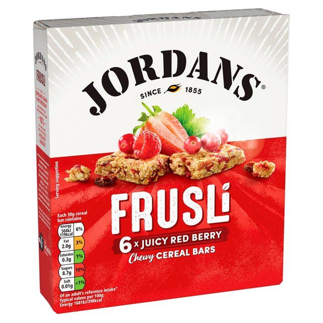 Jordans Red Berries Frusli Μπάρες Δημητριακών 6 x 30γρ