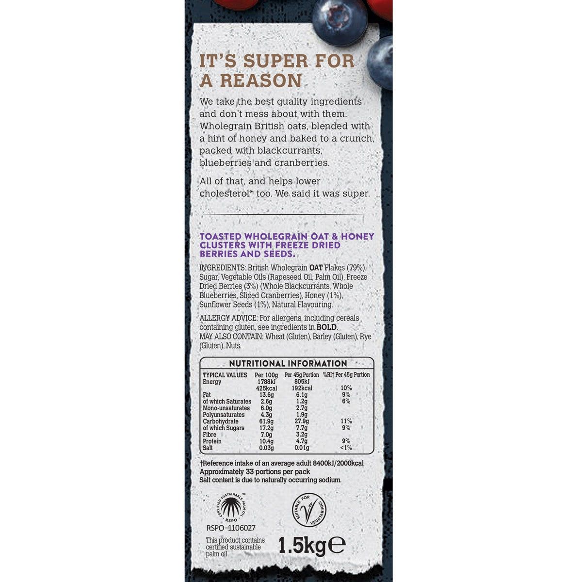Jordans Super Berry Granola, 1.5 kg
