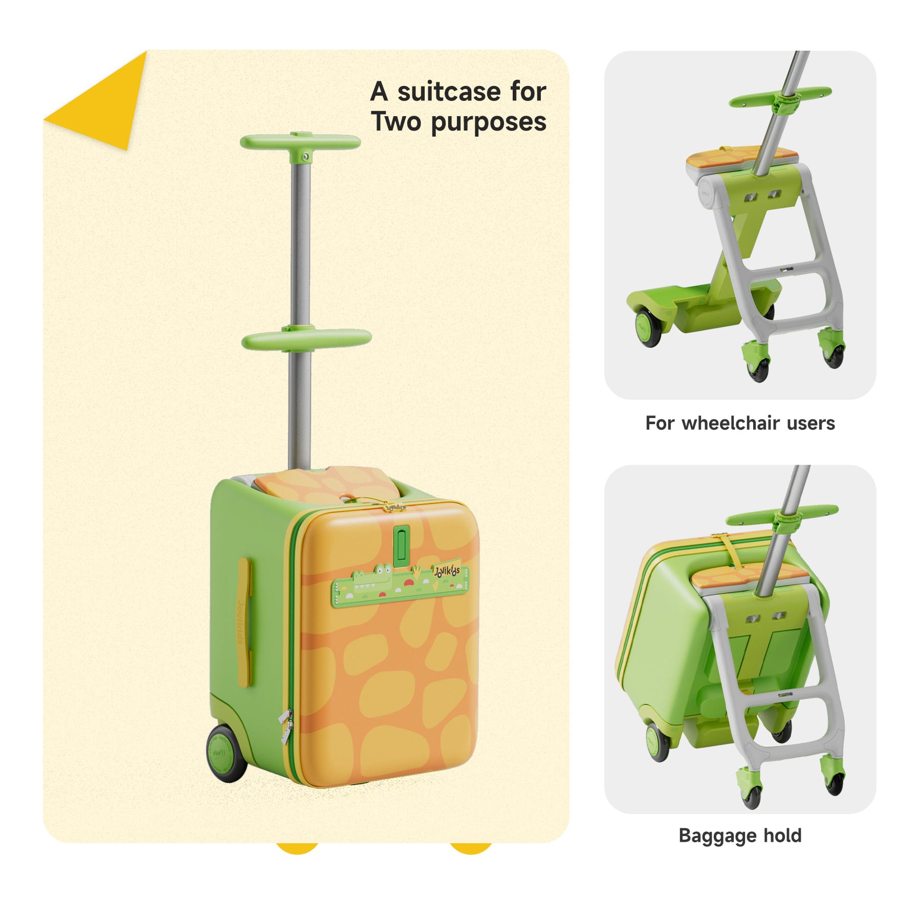 Jovikids JoyRide children's ride-on suitcase green, UK version