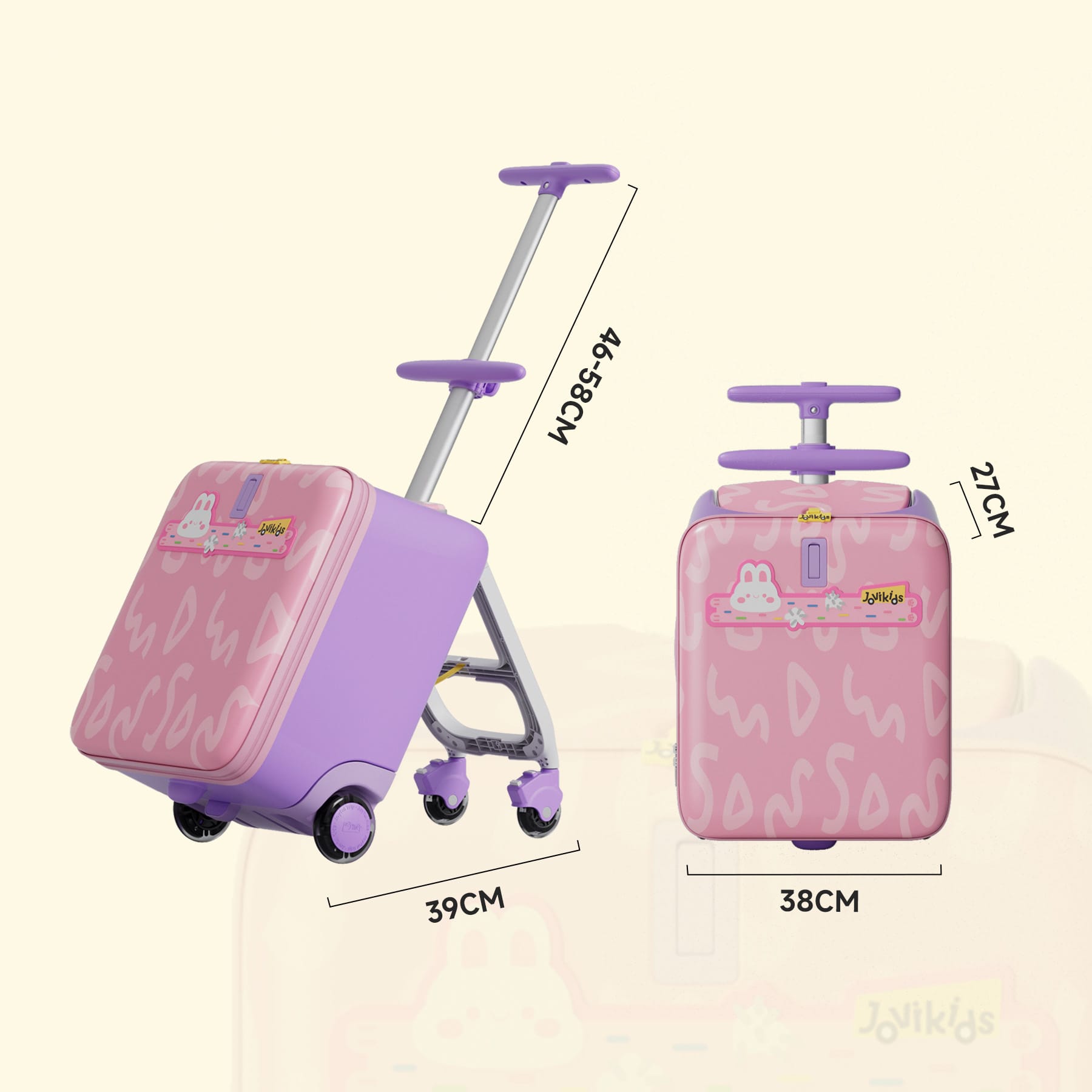 Jovikids JoyRide 3-in-1 ride-on suitcase pink, UK version