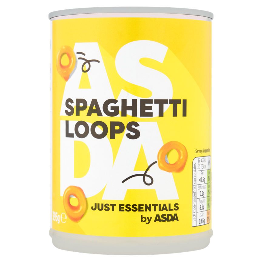 JUST ESSENTIALS av ASDA Spaghetti Loops i tomatsaus