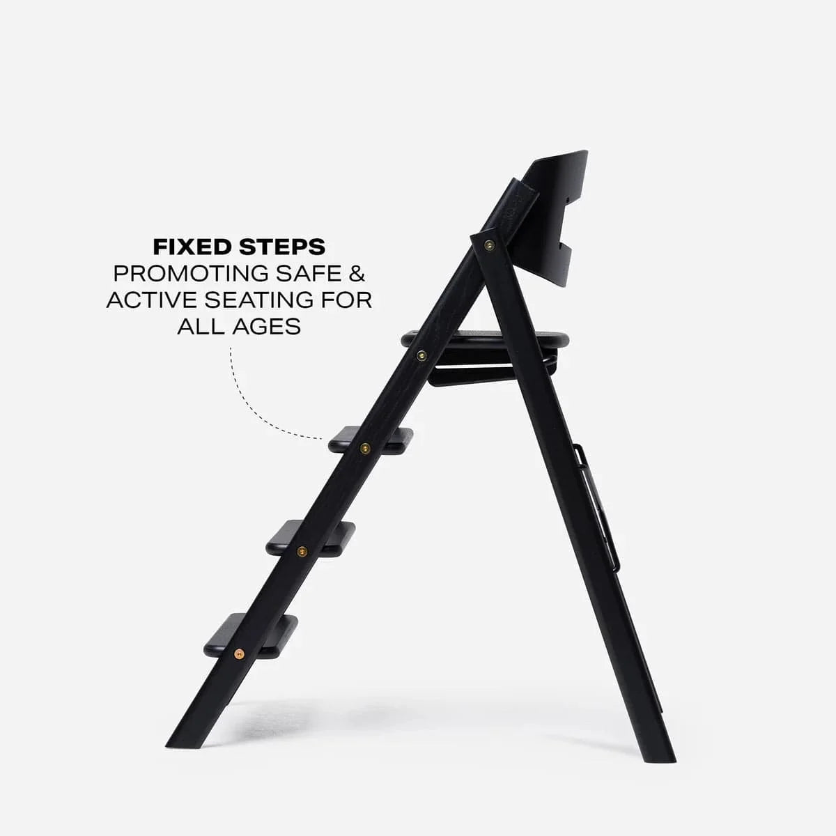 KAOS Klapp highchair in Majestic Oak and Black (British brand)