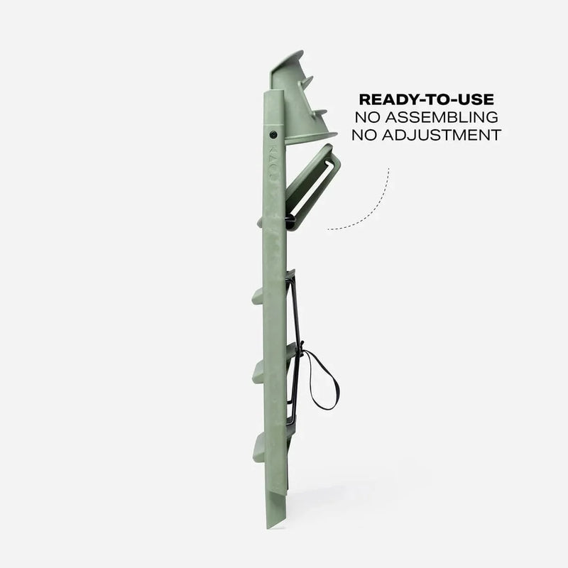 KAOS Klapp highchair bundle in Mineral Green, imported from the UK