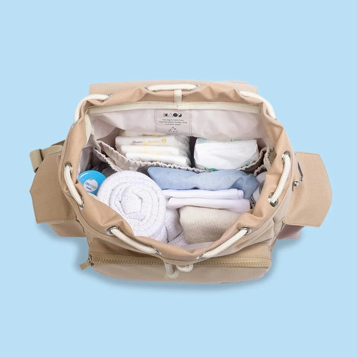 KAOS Ransel changing bag backpack in beige (British brand)