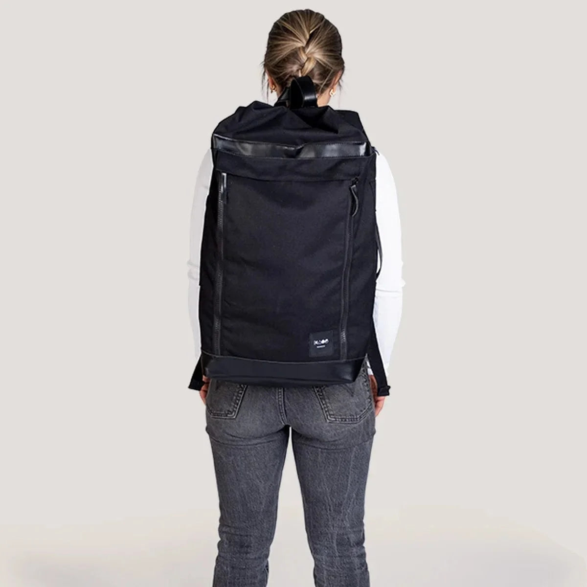 KAOS weekend bag black recycled PET vegan leather - British product