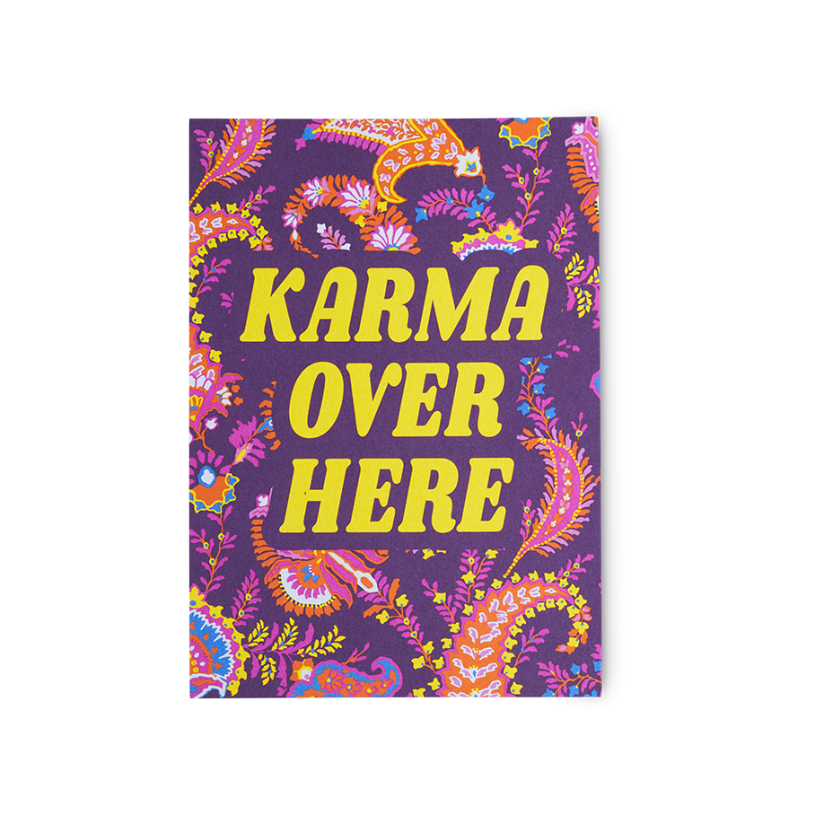 Lush Karma Over Here postcard made from recycled card (British brand)