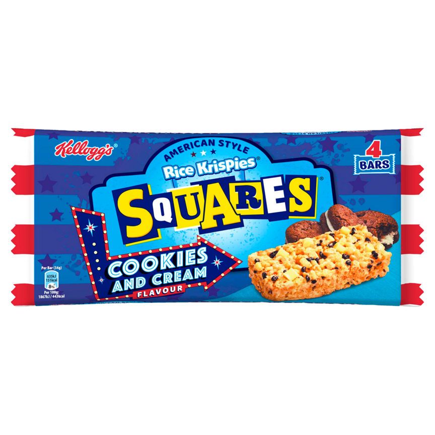 Kellogg's Rice Krispies Squares Cookies &amp;amp; Cream Cereal Bars