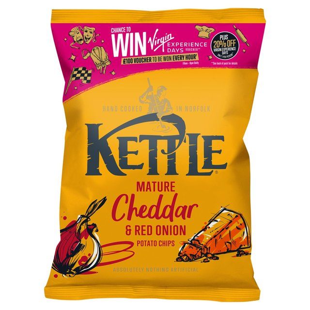 KETTLE Chips Mature Cheddar &amp;amp; Red Onion   130g