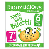Kiddylicious Biscotti, alma, baba snack, 7 hónapos+, gyűjtőcsomag, 6x20g