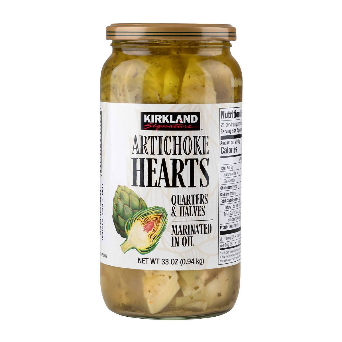 Kirkland Signature Artichoke Hearts Marinated in Vinegar &amp;amp; Oil, 2 x 940g