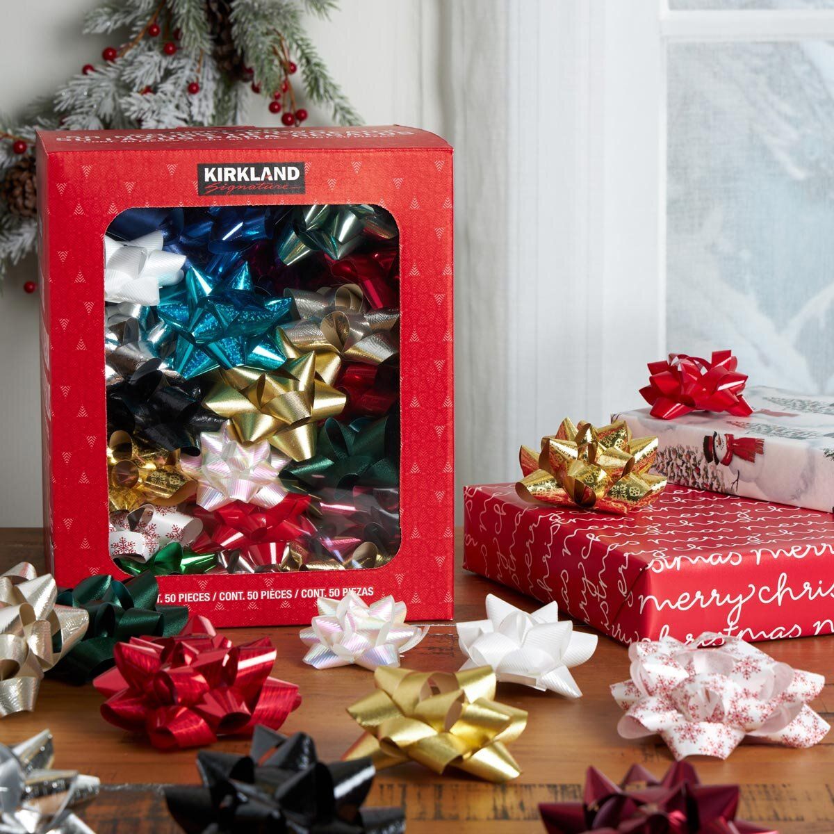 Kirkland Signature Gift Bows in Bright / Traditional Colours - 50 Pack
