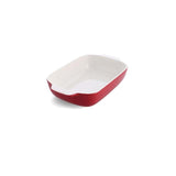 KitchenAid Empire Red, nagy, 32 cm-es kőedény téglalap alakú edény bambusz tetővel