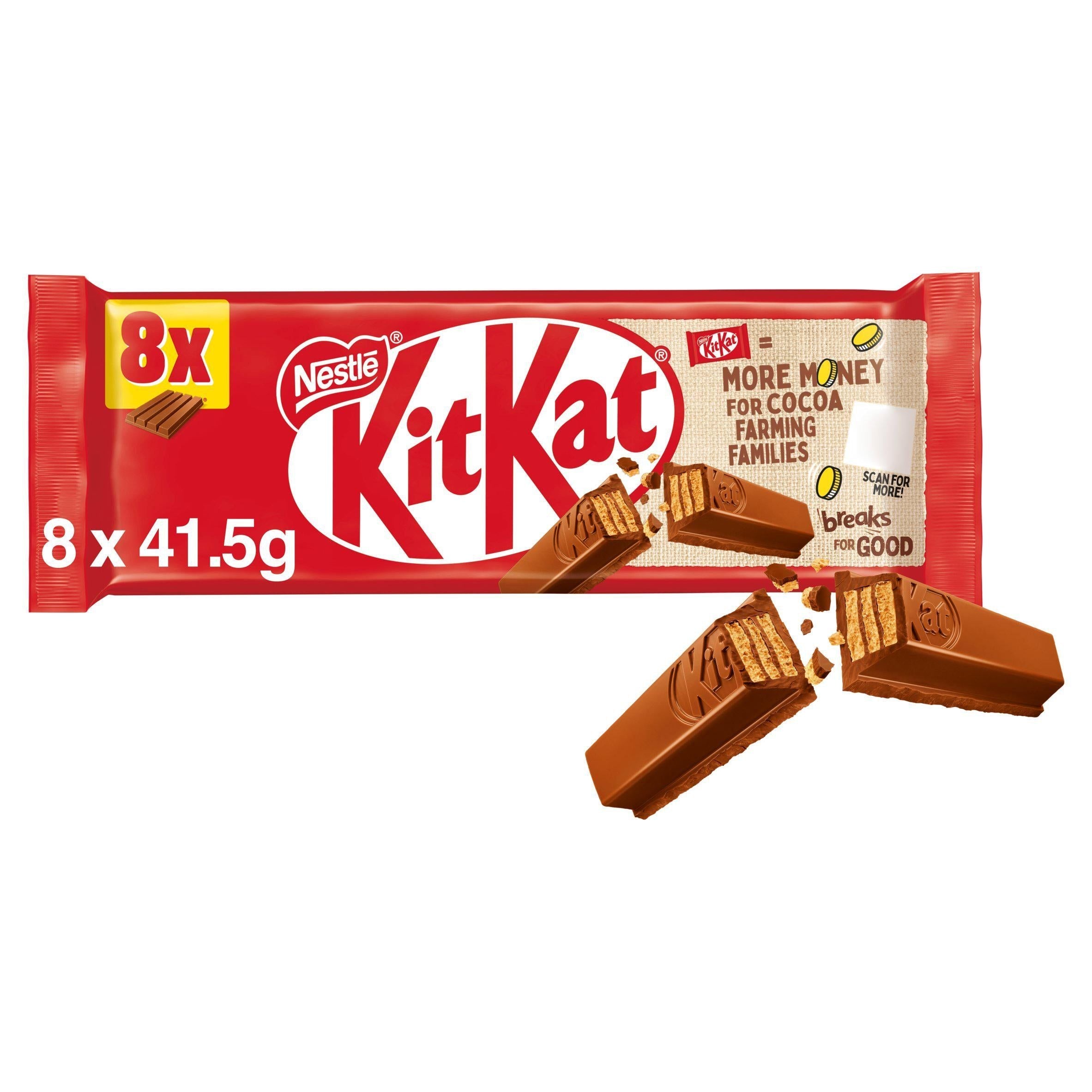 KitKat 4 Finger Melk Sjokolade Kjeks Bar Multipack 8x41.5g
