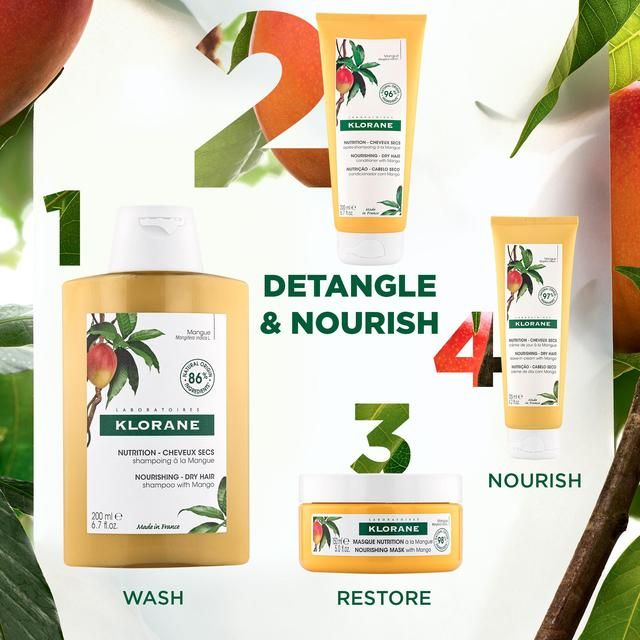 Klorane nærende balsam med mango for tørt hår 200ml