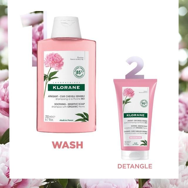 Klorane Soothing Shampoo with Organic Peony for Sensitive Scalps   200ml