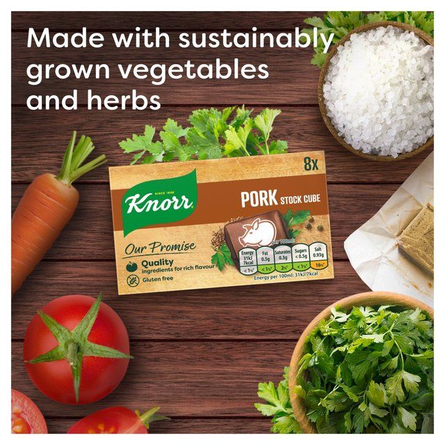 Knorr 8 Pork Stock Cubes   8 x 10g