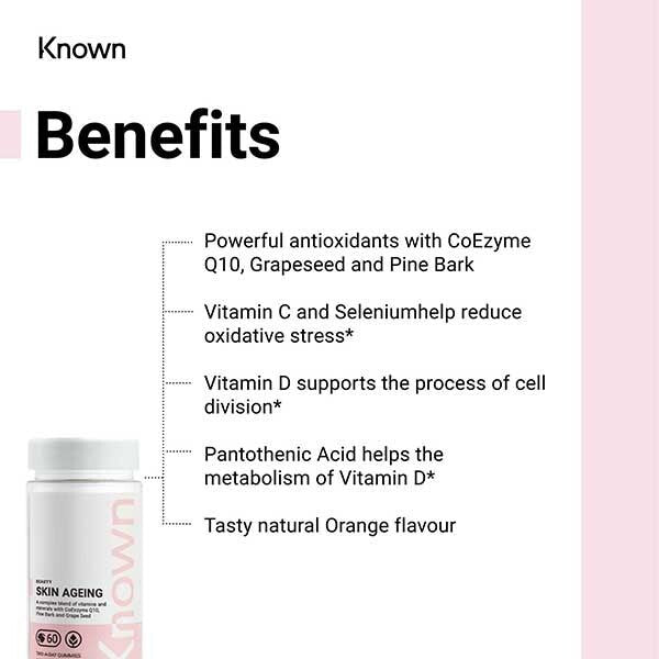 Known Skin Ageing Vegan CoEnzyme Q10 Gummy Supplements x 60