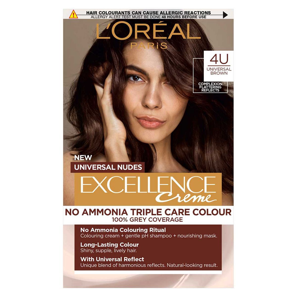 L&rsquo;Or&eacute;al Paris Excellence Cr&egrave;me Universal Nudes Ammóniamentes tartós hajfesték, 4U univerzális barna