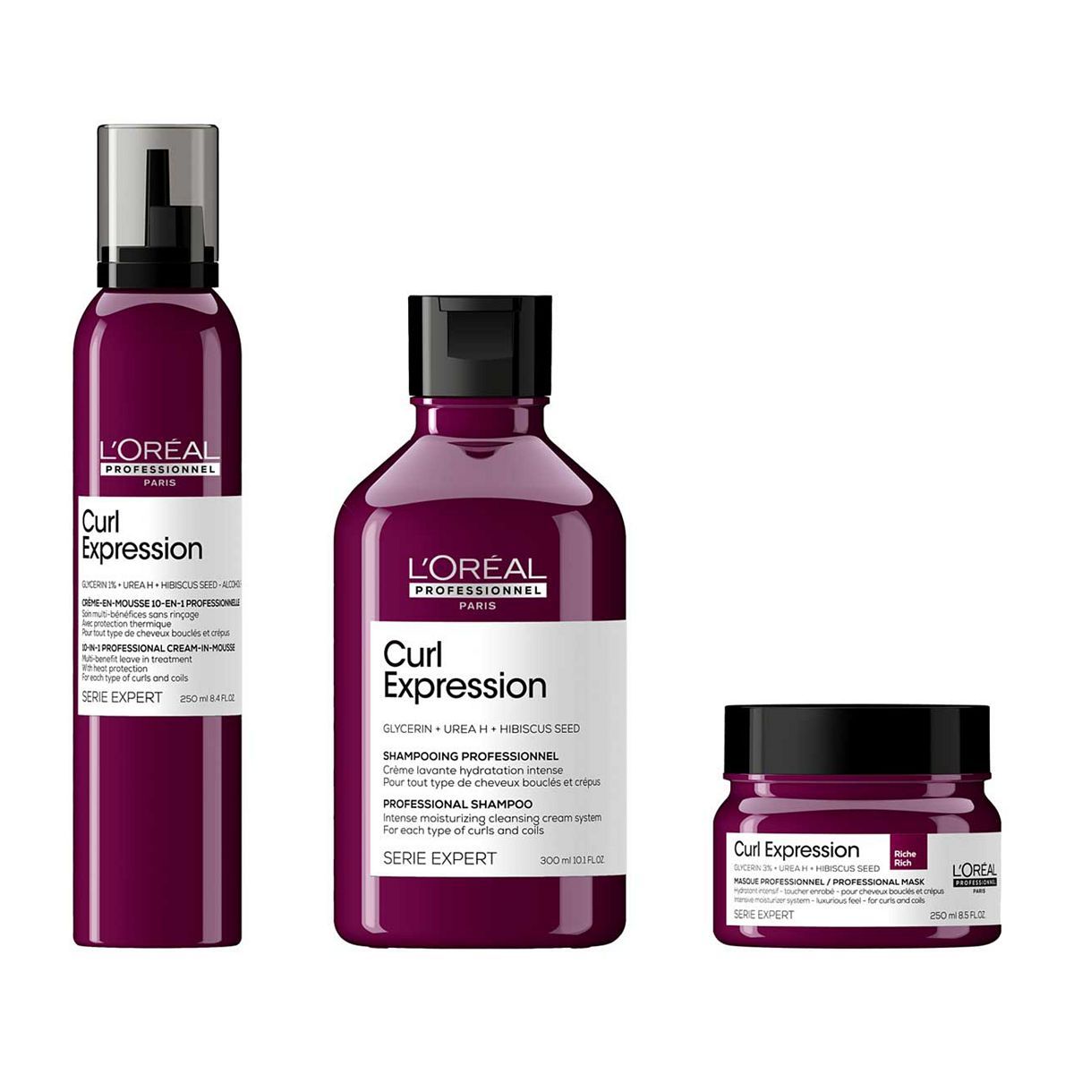L'Or&amp;eacute;al Professionnel Serie Expert Curl Expression Shampoo, Rich Mask &amp;amp; Mousse Routine For Curly and Coily Hair