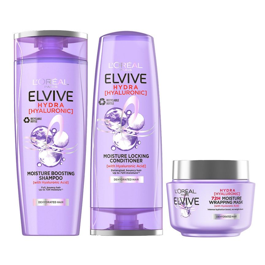 L'Oreal Elvive Hydra hialuron sampon, balzsam és balzsam; Hajmaszk csomag