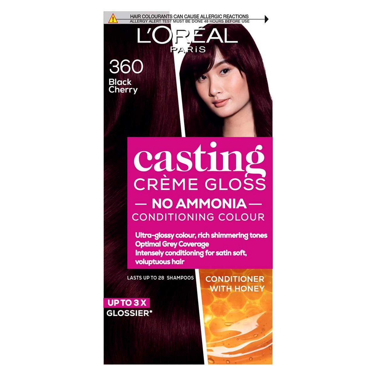 L'Oreal Paris Casting Creme Gloss félig tartós hajfesték, fekete hajfesték 360 fekete cseresznye