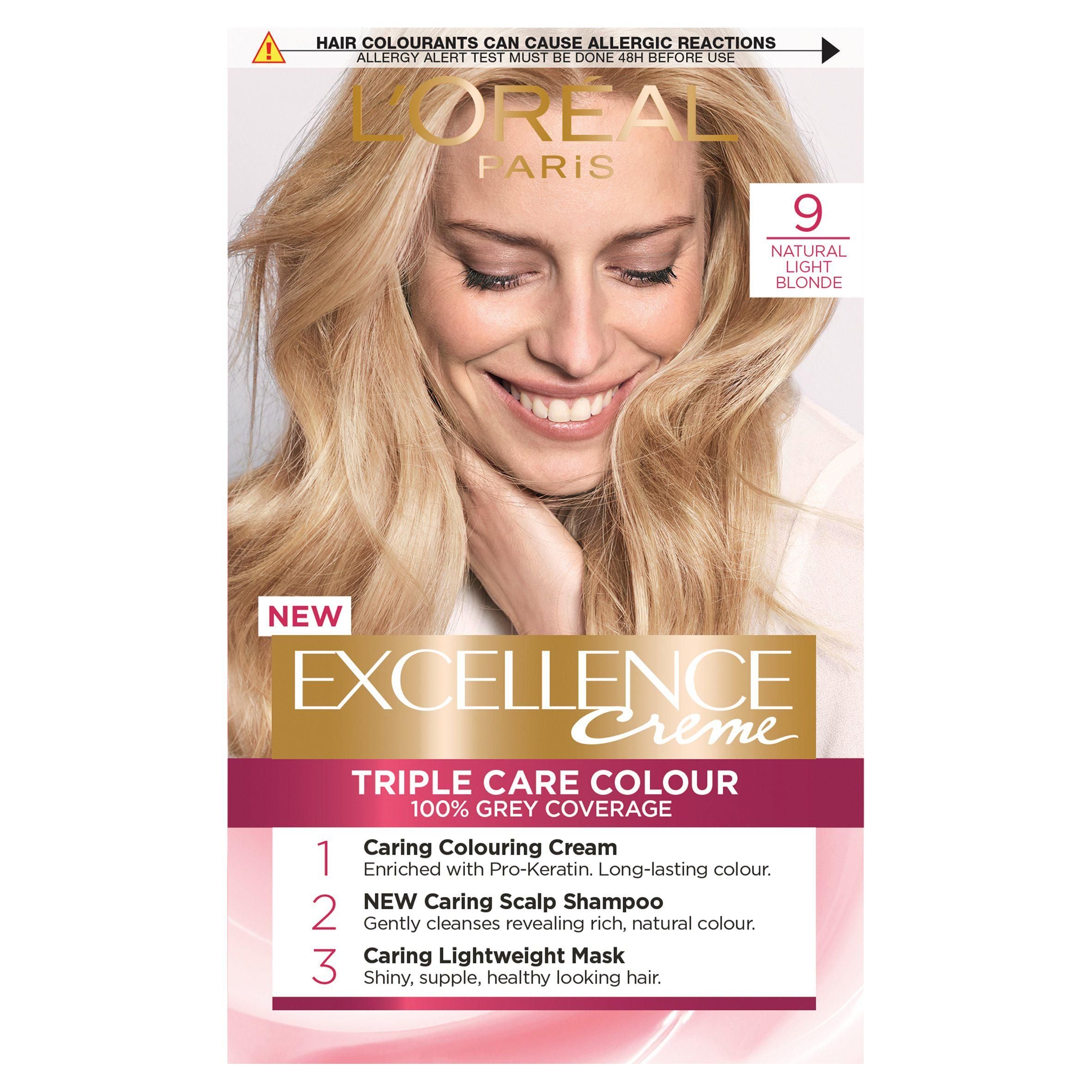 L'Oreal Paris Excellence Permanent Hårfarge Naturlig Lys Blond 9