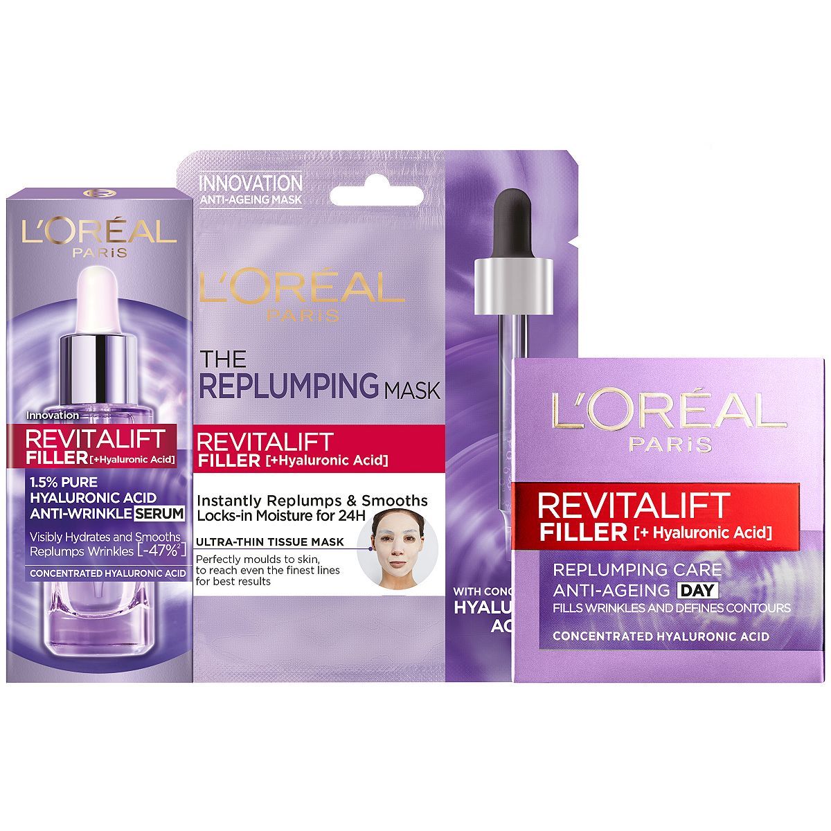 L'Oreal Paris Revitalift Filler Hyaluronic Acid Superhero bundle