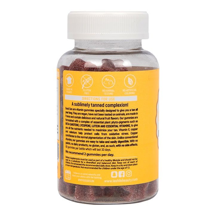 Lashil&amp;eacute; Beauty Good Sun Vitamins Boost Peach Flavour 60 Vegan Gummies