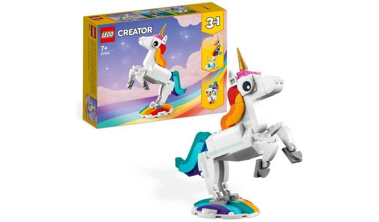 LEGO Creator 3 az 1-ben varázslatos egyszarvú állati játékkészlet 31140
