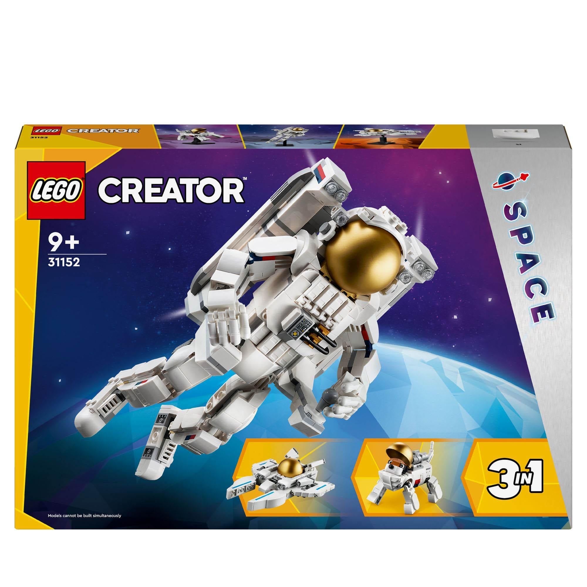 LEGO Creator 3-i-1 romastronautfigurleke med hund 31152