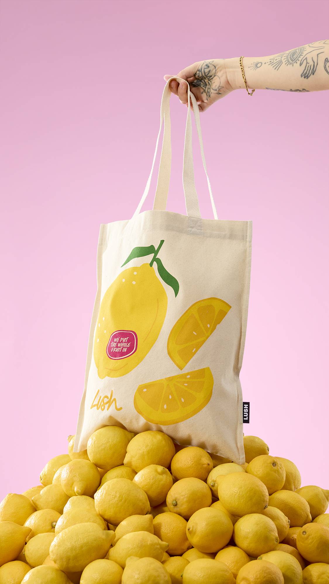 Lush lemon tote bag 40cm x 35.5cm - British product