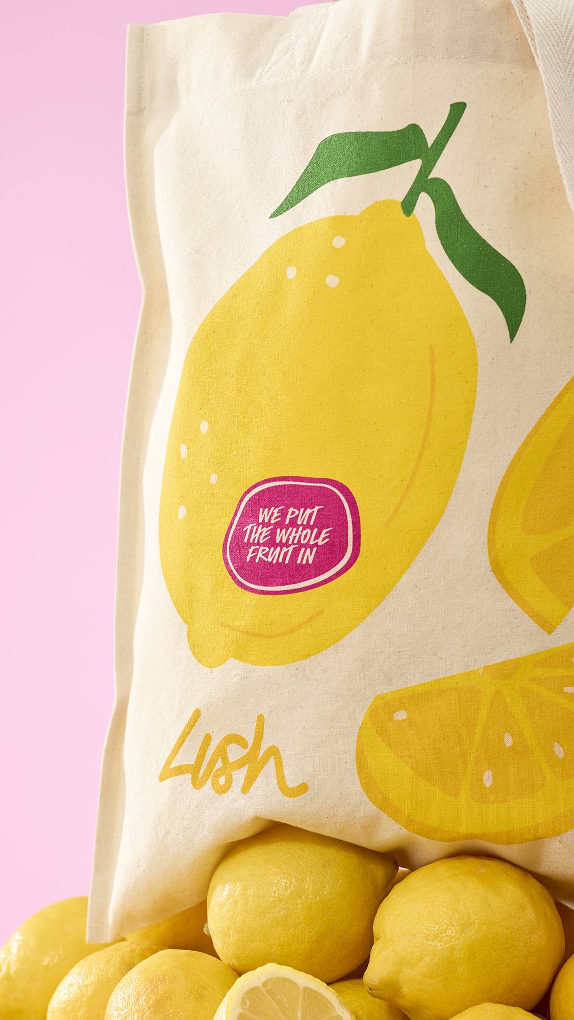 Lush lemon tote bag 40cm x 35.5cm - British product