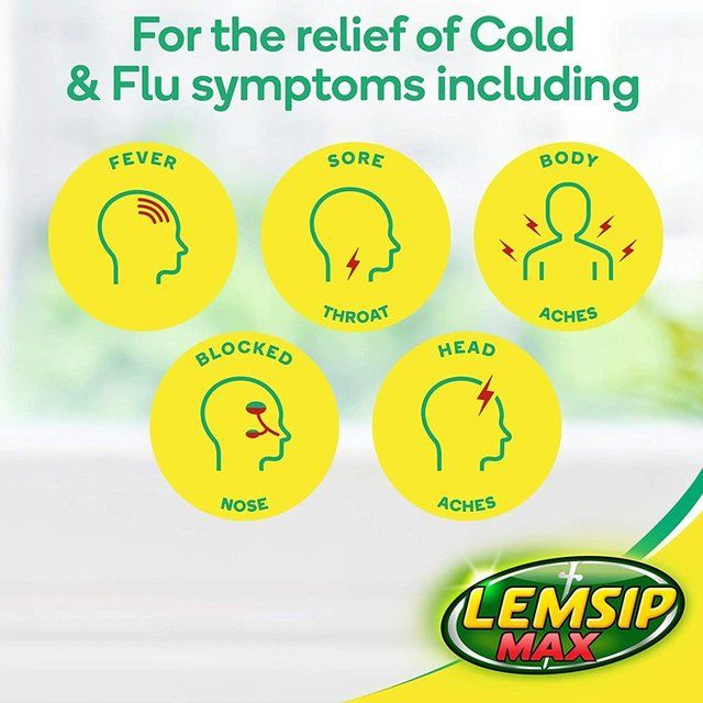 Lemsip Max Cold &amp;amp; Flu Blackcurrant Sachets Paracetamol   10 per pack