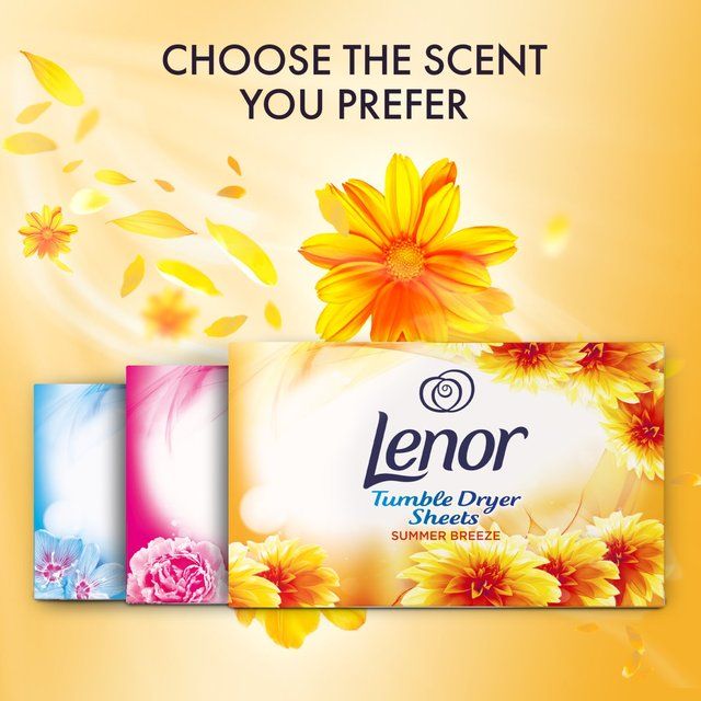 Lenor Fabric Tumble Dryer Sheets Summer Breeze   34 per pack
