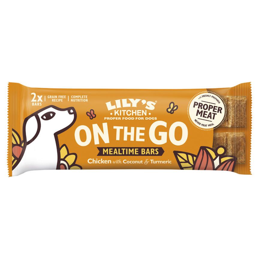 Lily's Kitchen On the Go Mealtime Bars Chicken with Coconut &amp;amp; Turmeric 40g