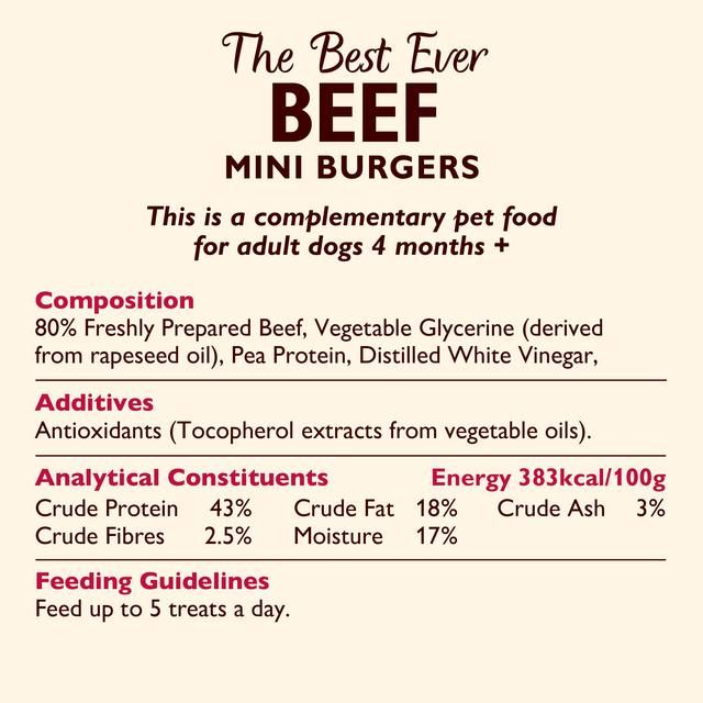Lily's Kitchen The Best Ever Beef Mini Burgers for Dogs   70g