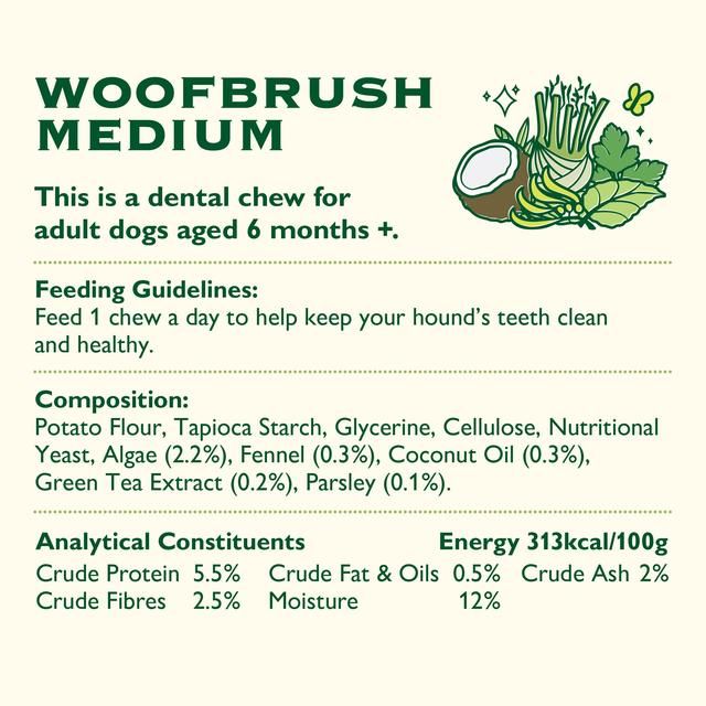 Lily's Kitchen Woofbrush Natural Daily Dental Chew Medium Dog Multipack   196g