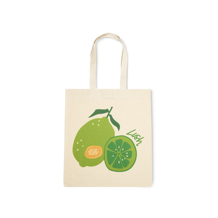 Lush lime tote bag in 100% organic cotton - British product