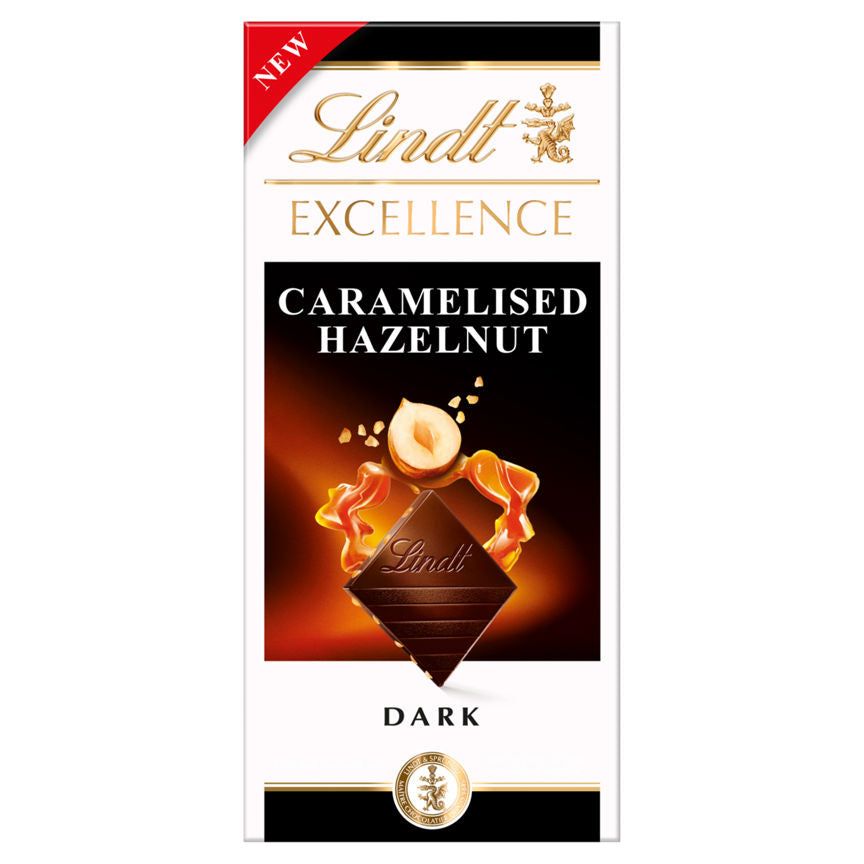 Lindt Excellence Karamellisert hasselnøtt mørk sjokoladebar 100g