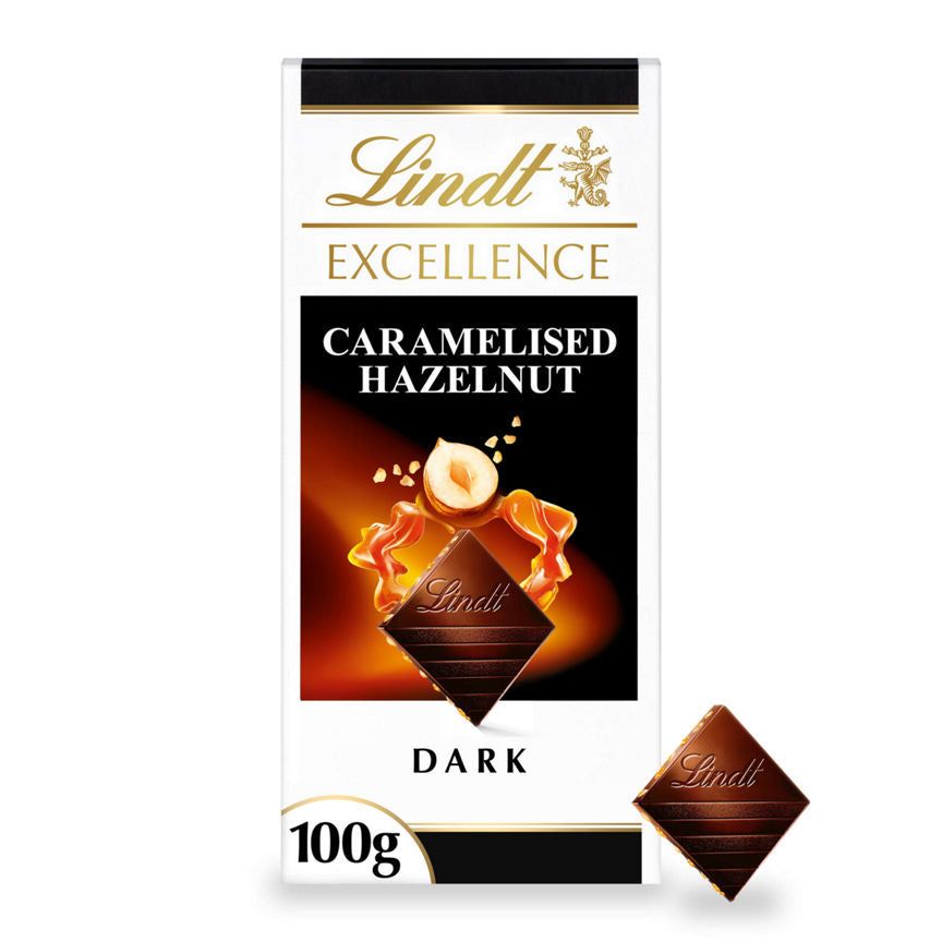 Lindt Excellence Karamellisert hasselnøtt mørk sjokoladebar 100g