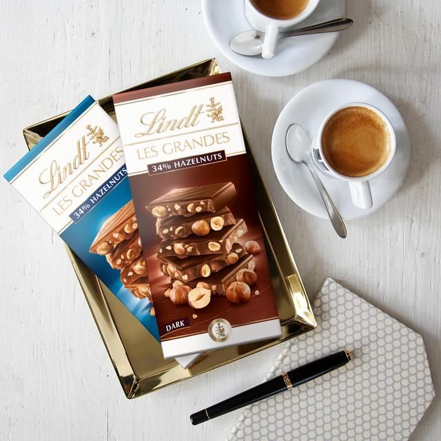 Lindt Les Grandes Hazelnuts Dark Chocolate Bar    150g