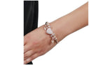 Lipsy Gold Color Crystal Pave Heart Charm T-Bar armbånd