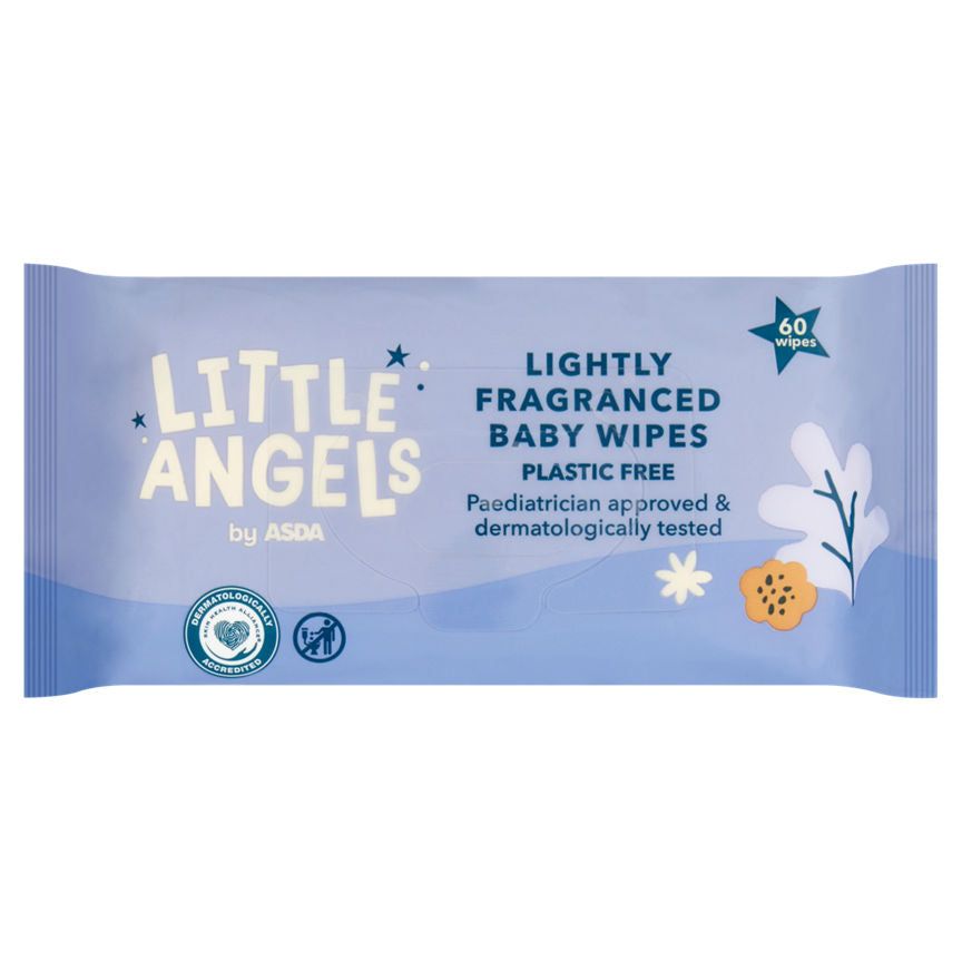 LITTLE ANGELS by ASDA 60 lett duftende babyservietter uten plast