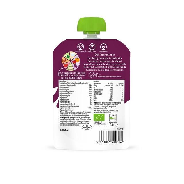 Little Freddie Chicken &amp;amp; Rice Casserole Organic Baby Food   130g