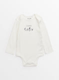 Little Sister Slogan White Bodysuit 6-9 months