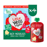 Little Yeos Organic Red Berries Whole Milk Yogurt 6m+ Smooth 4x90g