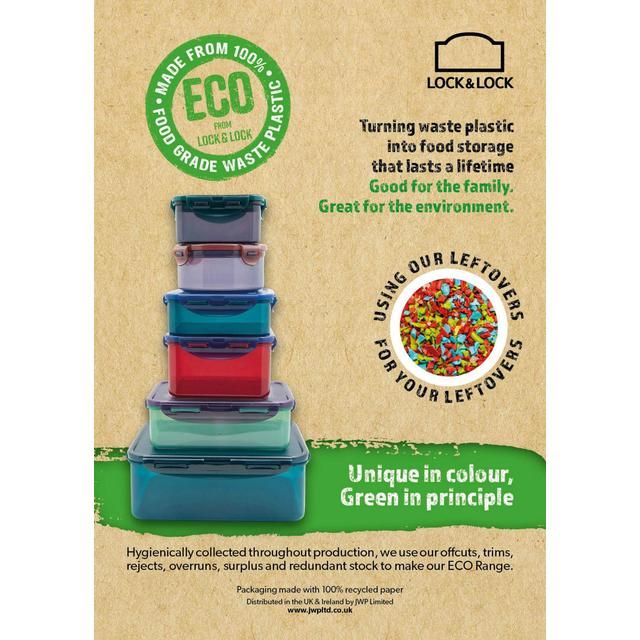 Lock &amp;amp; Lock Eco Rectangular Container 850ml