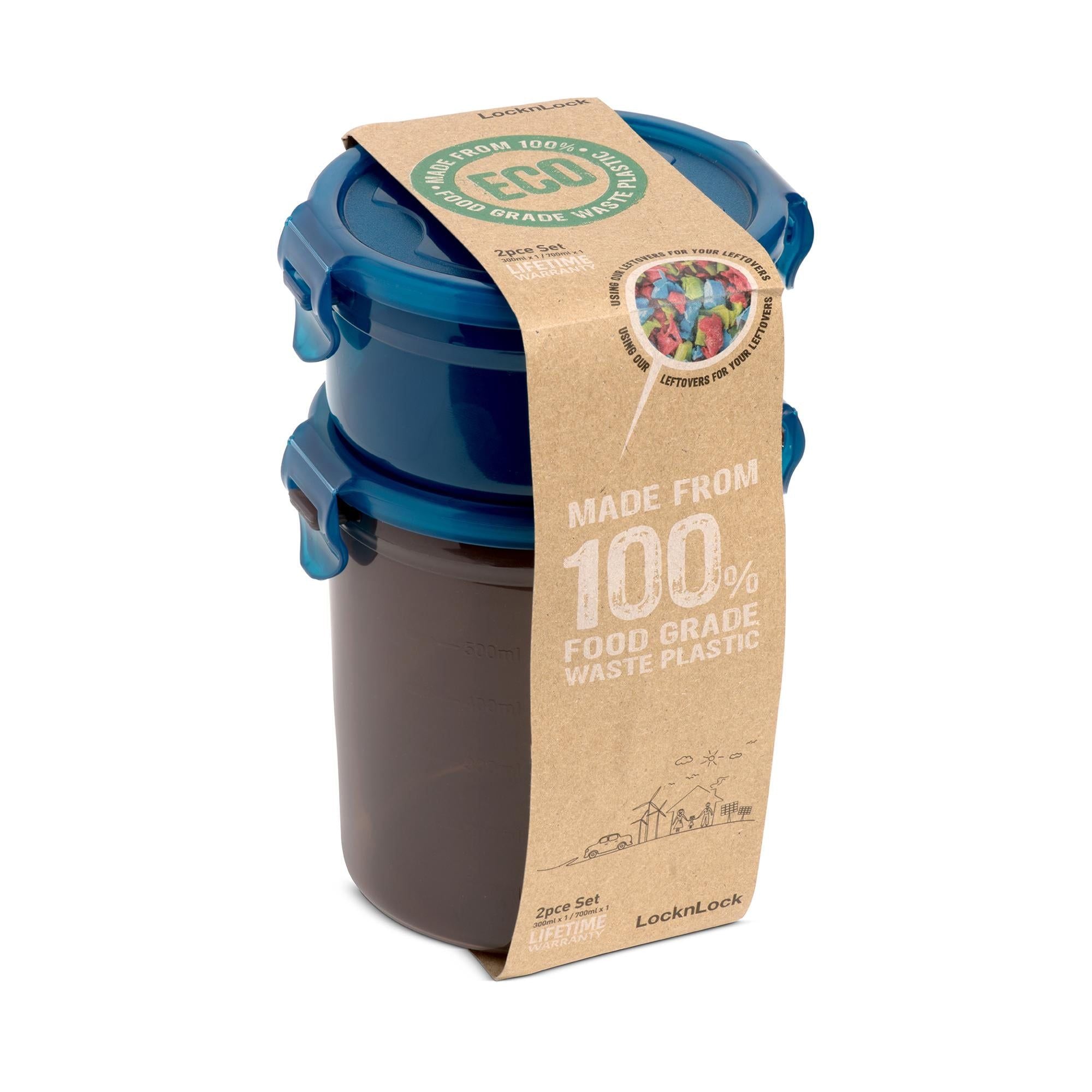 LocknLock Eco 2 Piece Round Set 700ml &amp;amp; 300ml